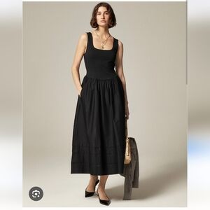 NWT J.Crew Drop-waist mixy dress Black small $128